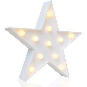 Star Marquee Sign Lights, Warm White LED Lamp -Living Room, Bedroom Table & Wall